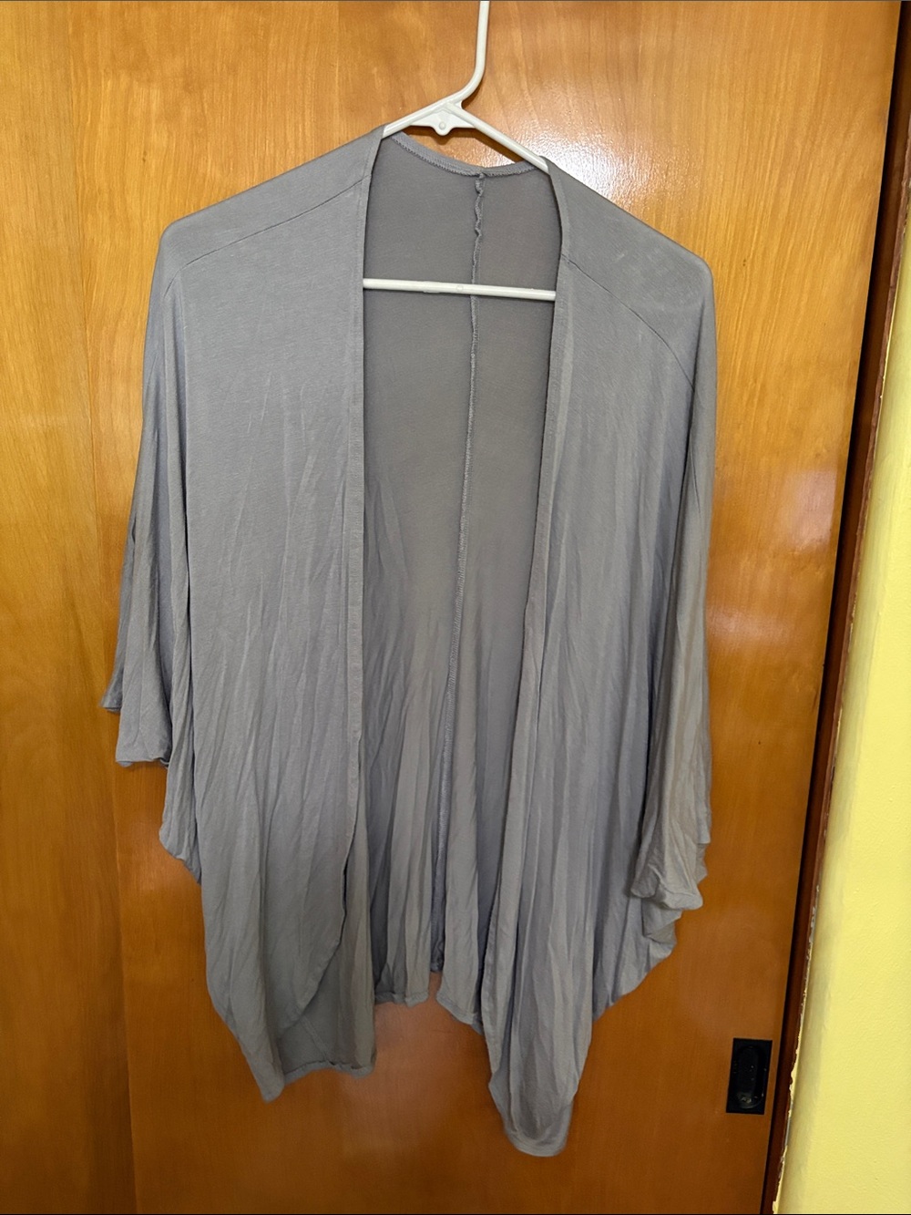 Unlisted Gray Draped Open-Front Poncho Shrug